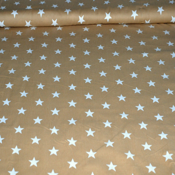 Woven Cotton - Stars 3 cm - Cappuccino