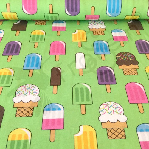 Organic Cotton Jersey - Popsicles - Green
