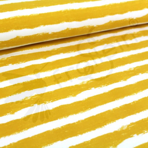 Remnant 1 7/8-yard - Organic Sweat-Mellow Stripes-Yellow