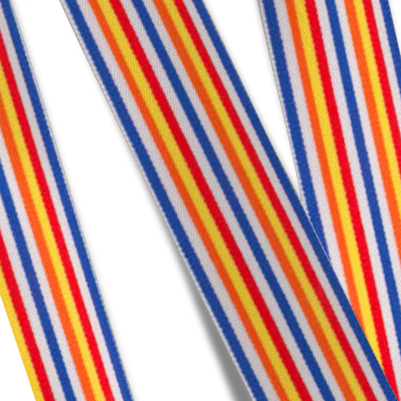 Elastic Tape - Multi Stripes - Blue-Red-Orange