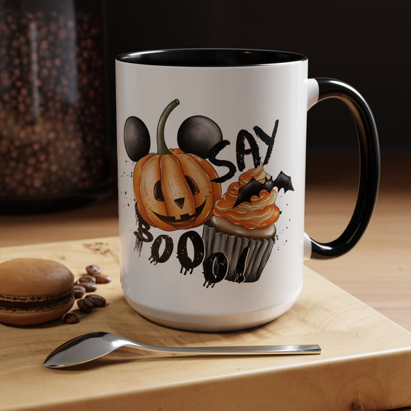 Black Accent Coffee Mug - Say Boo