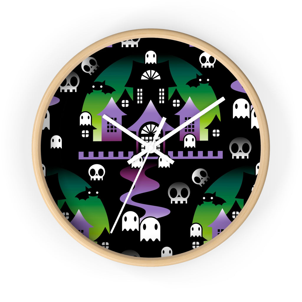 Round Halloween Wall Clock - BOO - Witch