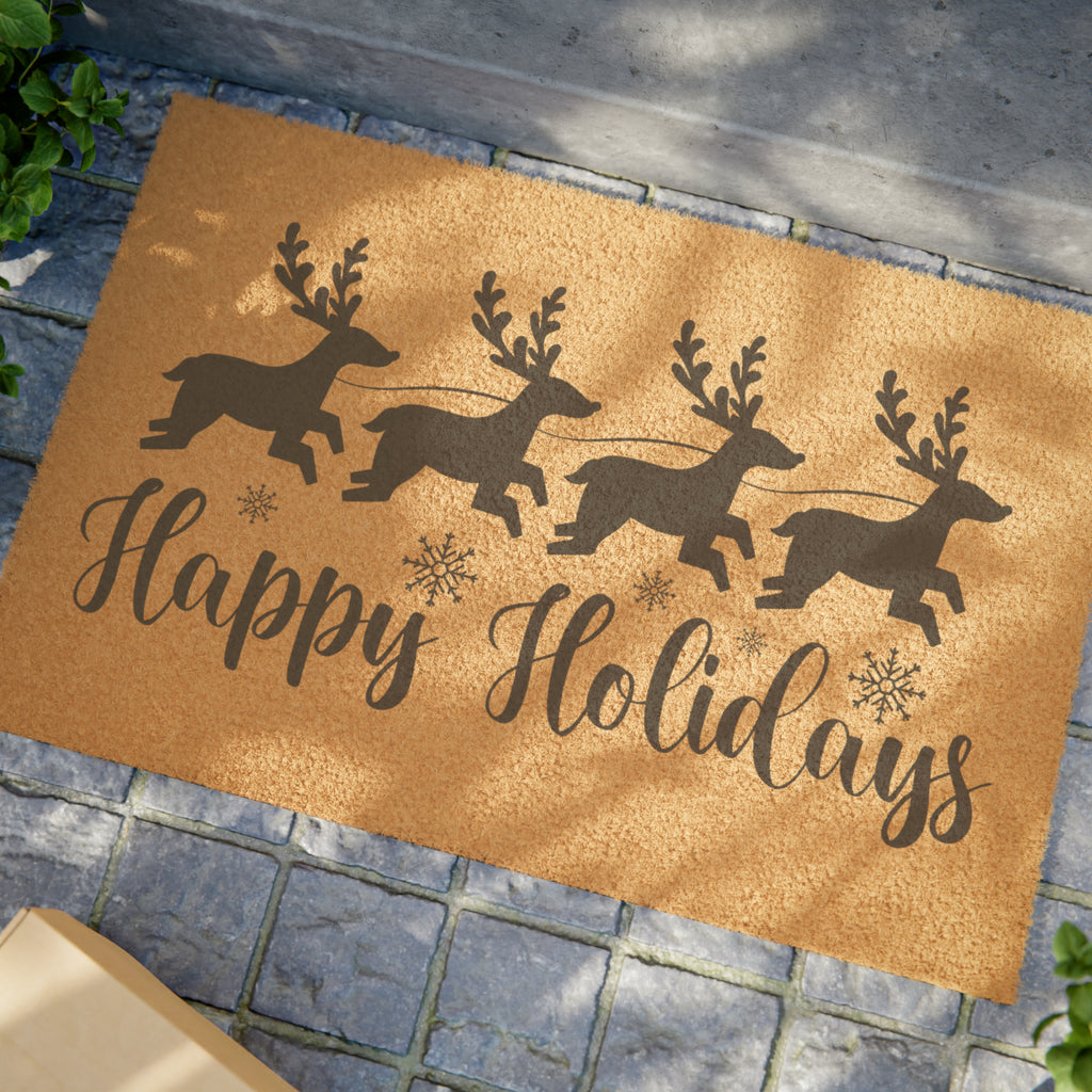 Reindeer Doormat - Happy Holidays
