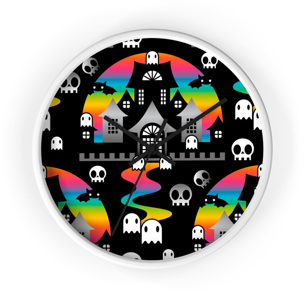 Round Wall Clock - Halloween BOO - Rainbow