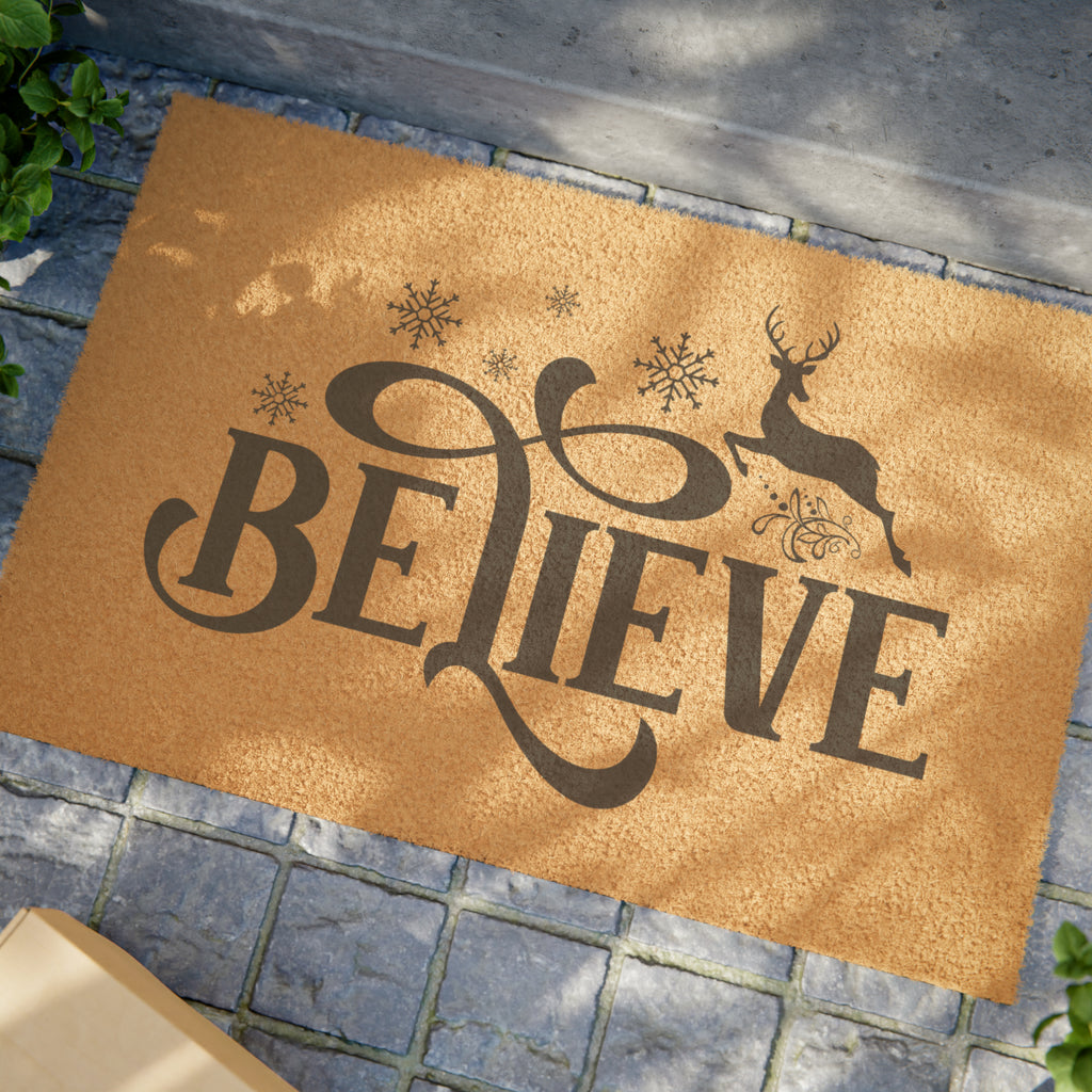 Reindeer Doormat - Believe