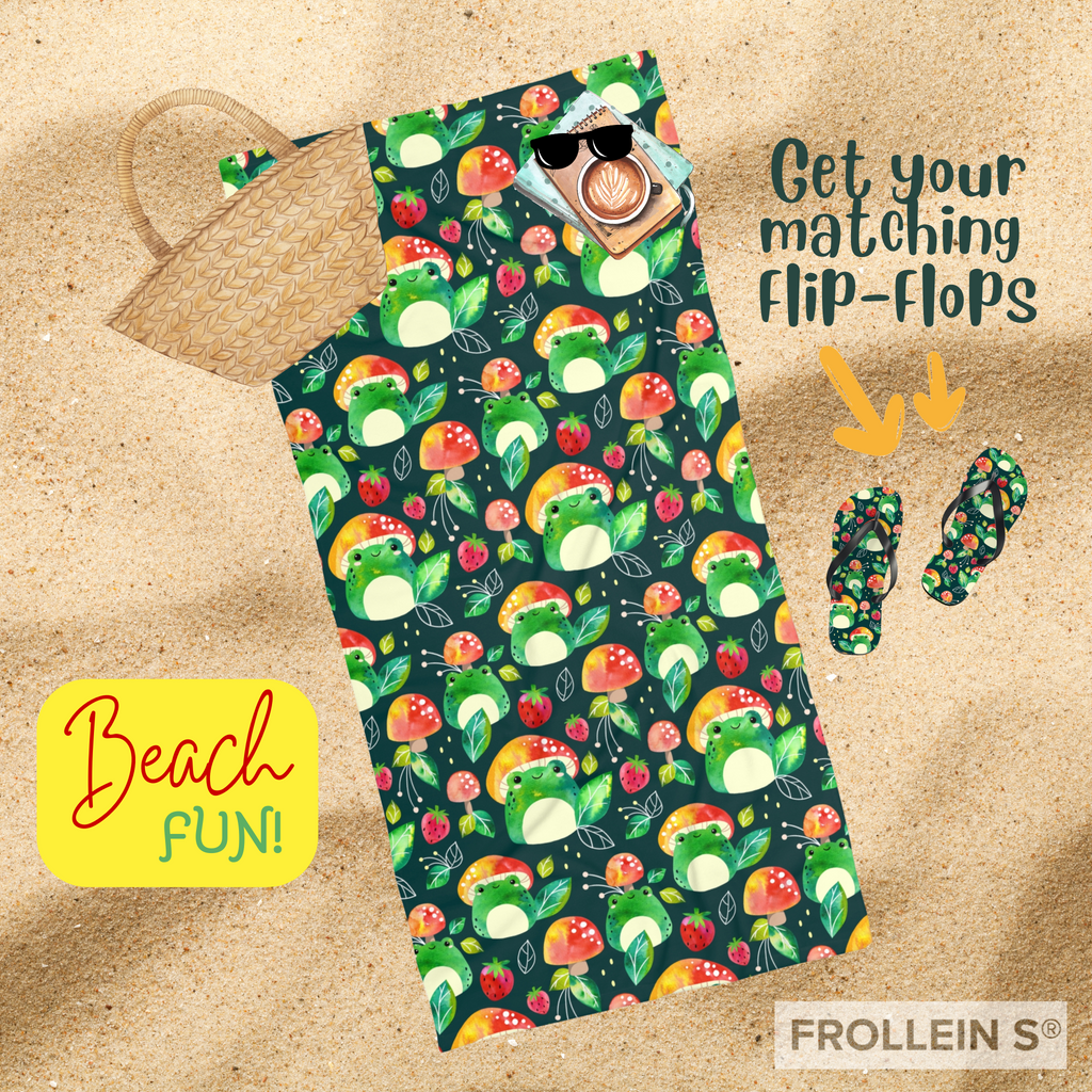 Froggies Beach Towel in Two Sizes Soft Frog Towel