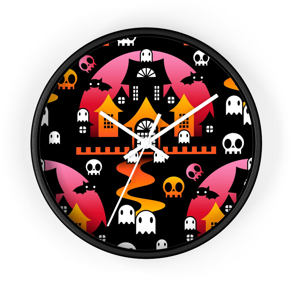 Round Halloween Wall Clock - BOO - Blood Moon