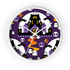 Round Halloween Wall Clock - BOO - Purple Orange