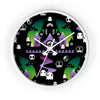 Round Halloween Wall Clock - BOO - Witch