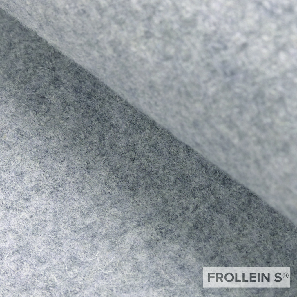 PRE-ORDER - Boiled Wool Fabric - Melange Light Gray | Sustainable High-Quality Wool for Sewing