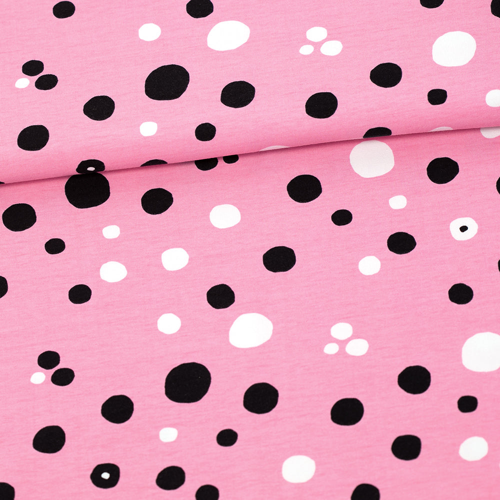 Organic Cotton Jersey - Dots - Light Pink