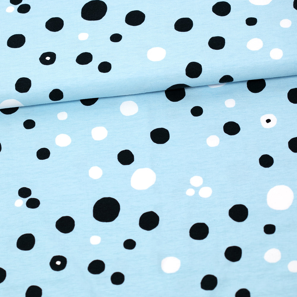 Organic Cotton Jersey - Dots - Light Blue