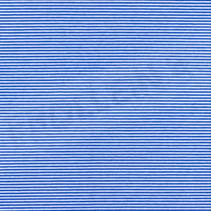 Remnant 9-inch - Cotton Jersey - Mini Stripes - Royal Blue/White
