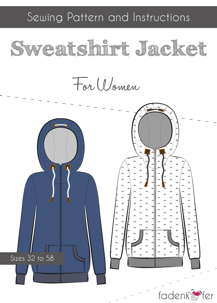 Sewing Pattern - Sweatshirt Jacket - Women-EN