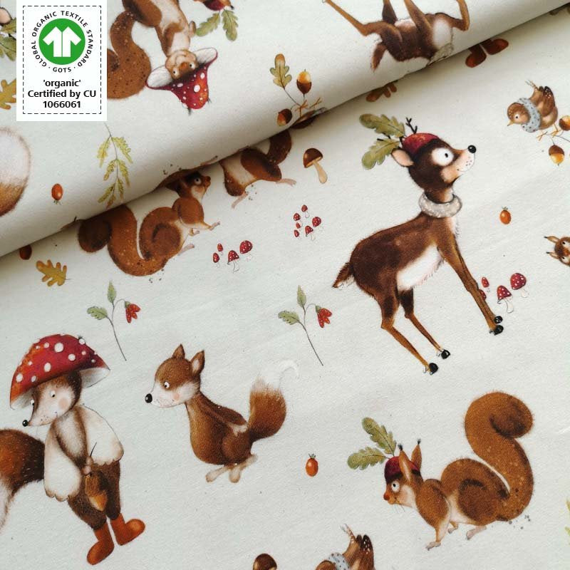 Pre-Order Organic Cotton Jersey - Forest Animals