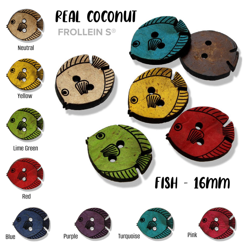 Buttons - Coconut Button - Fish - Frollein S®