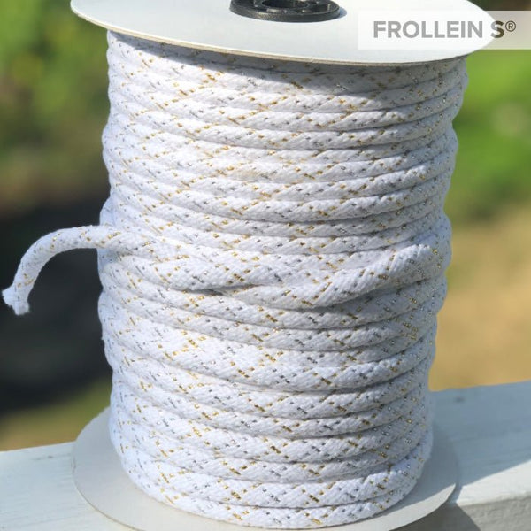 Cord String - Cord String - Lurex - white - gold - silver - 8 mm - Frollein S®