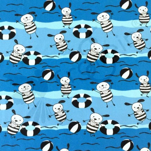 Cotton Jersey - Cotton Jersey - Beach Fun - Blue - Frollein S®