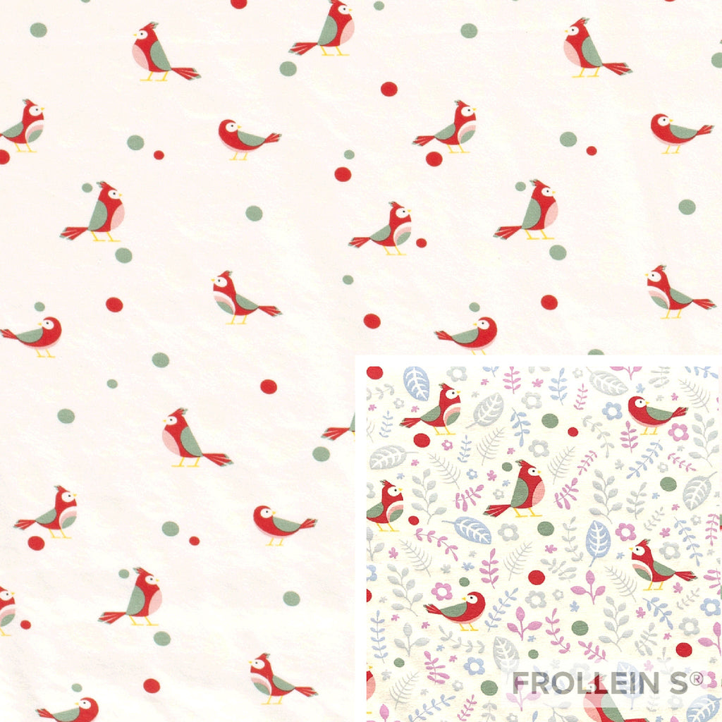 Cotton Jersey - Cotton Jersey - Color Changing - Red Birds - Frollein S®