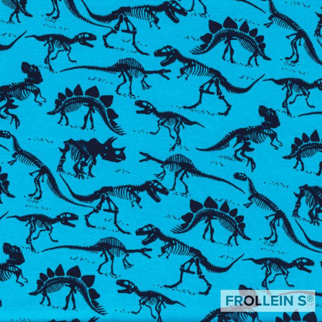 Cotton Jersey - Cotton Jersey - Dino Skeletons - Frollein S®