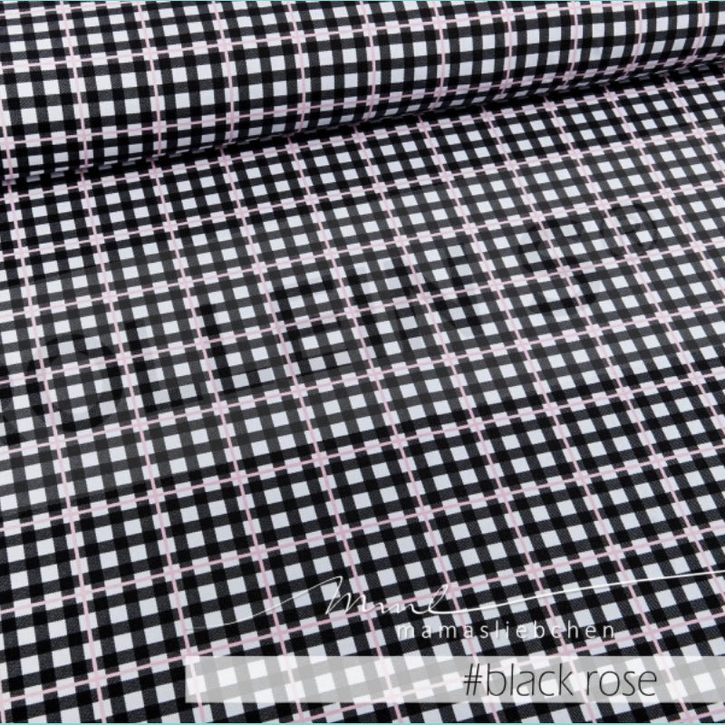 Cotton Jersey - Cotton Jersey - Gingham - Black rose - Frollein S®