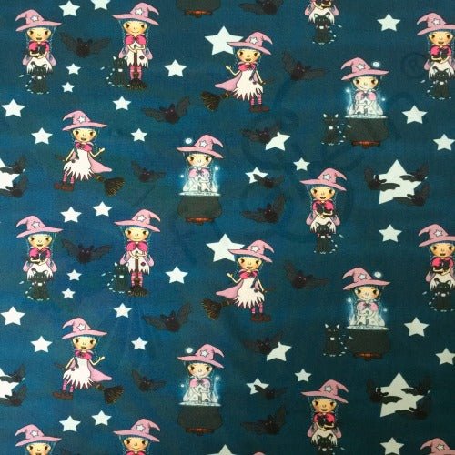 Cotton Jersey - Cotton Jersey - Little Witch - Teal - Frollein S®