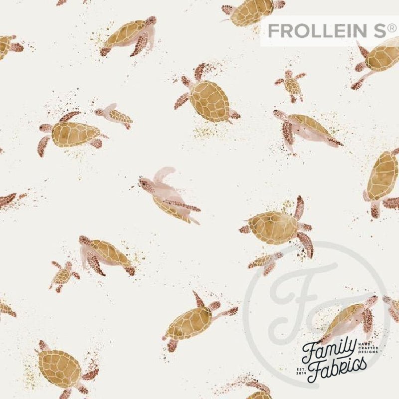 Cotton Jersey - Cotton Jersey - Sea Turtles - Mustard - Frollein S®