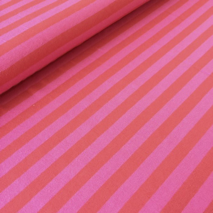 Cotton Jersey - Cotton Jersey - Stripes - Pink/Red - Frollein S®