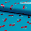  - Cotton Jersey - Foil Print - Cherries - Turquoise - Frollein S®