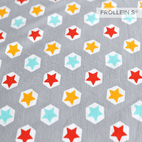  - Cotton Jersey - Hexa Stars - Gray - Frollein S®