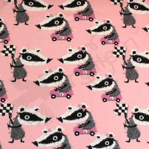 Cotton Jersey - Organic Cotton Jersey - Badger Race - Pink - Frollein S®