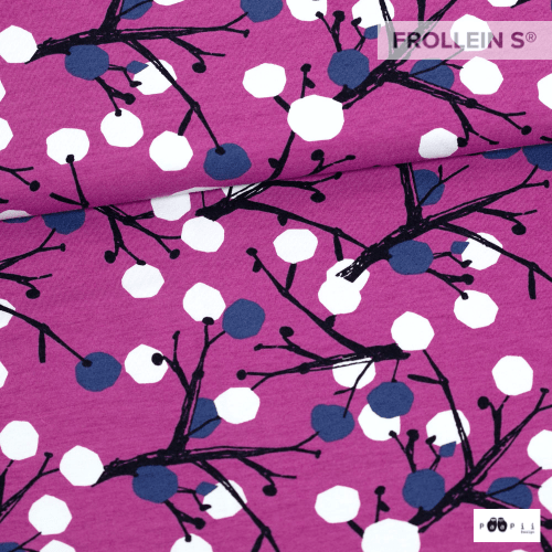 Cotton Jersey - Organic Cotton Jersey - Berry Tree - Purple - Frollein S®