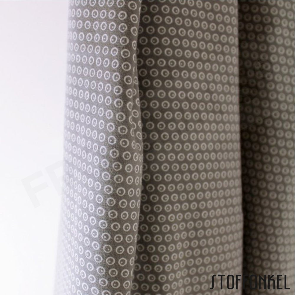 Cotton Jersey - Organic Cotton Jersey - Circles N Dots - Granit Gray - Frollein S®