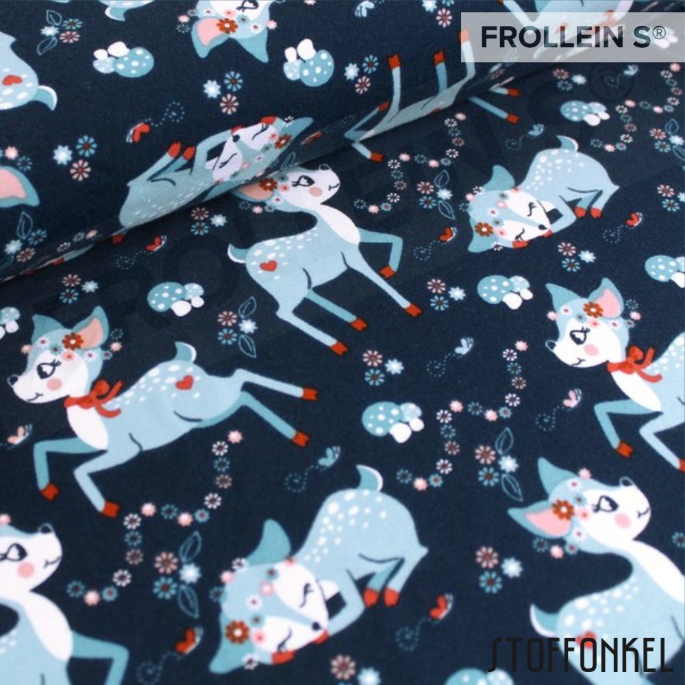 Cotton Jersey - Organic Cotton Jersey - Cute Deer - Frollein S®