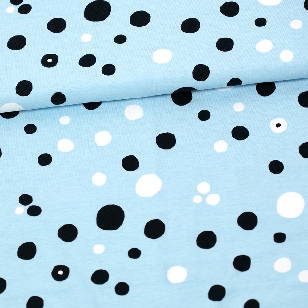 Cotton Jersey - Organic Cotton Jersey - Dots - Light Blue - Frollein S®