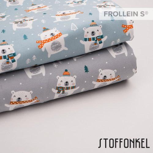 Cotton Jersey - Organic Cotton Jersey - Forest Bears - Gray - Frollein S®