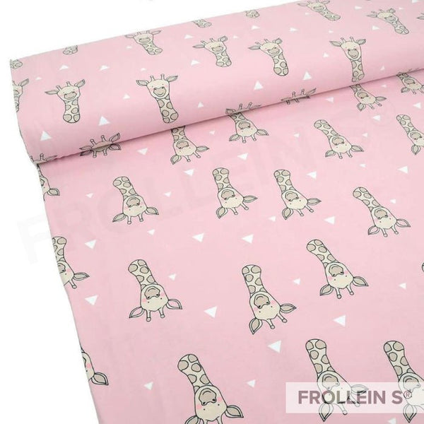 Cotton Jersey - Organic Cotton Jersey - Giraffe - Light Pink - Frollein S®