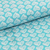 Cotton Jersey - Organic Cotton Jersey - Hearts - Turquoise - Frollein S®