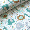 Cotton Jersey - Organic Cotton Jersey - Mini Jungle - Mint - Frollein S®