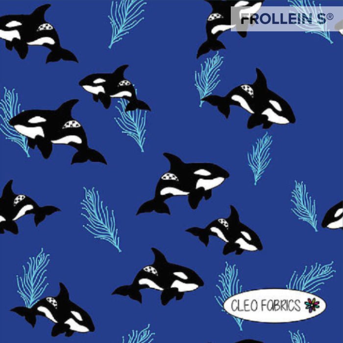 Cotton Jersey - Organic Cotton Jersey - Orca Whales - Frollein S®