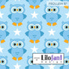 Cotton Jersey - Organic Cotton Jersey - Owls - Light Blue - Frollein S®