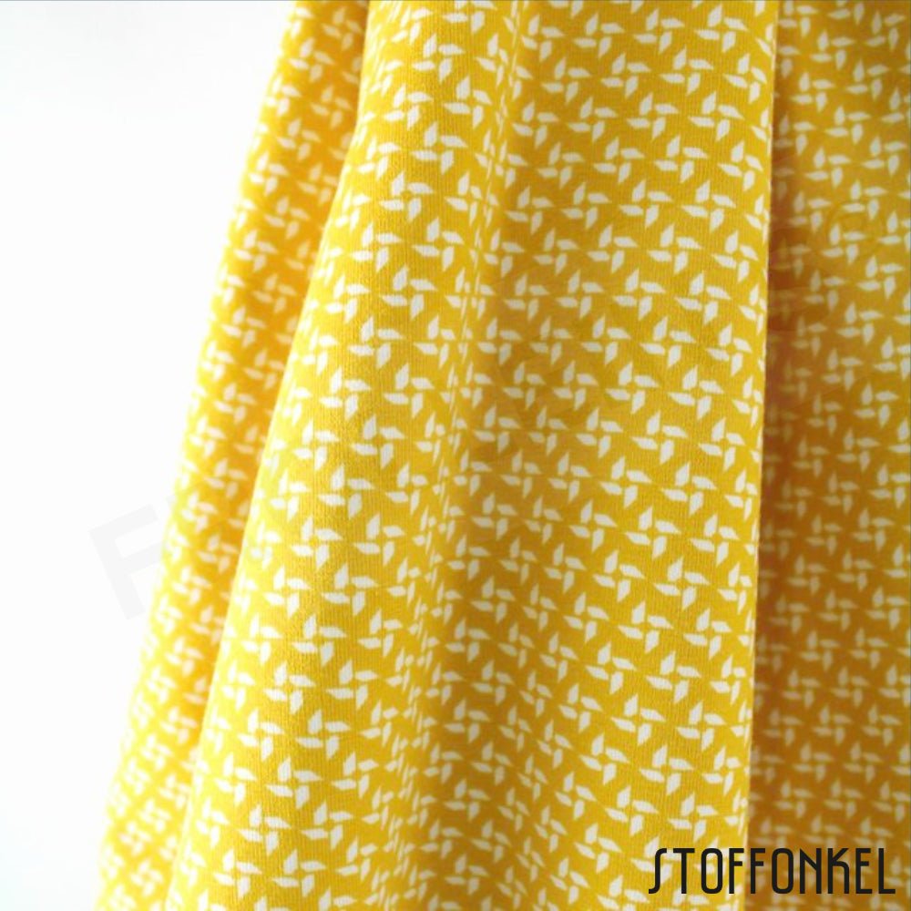 Cotton Jersey - Organic Cotton Jersey - Pinwheel - Mustard - Frollein S®