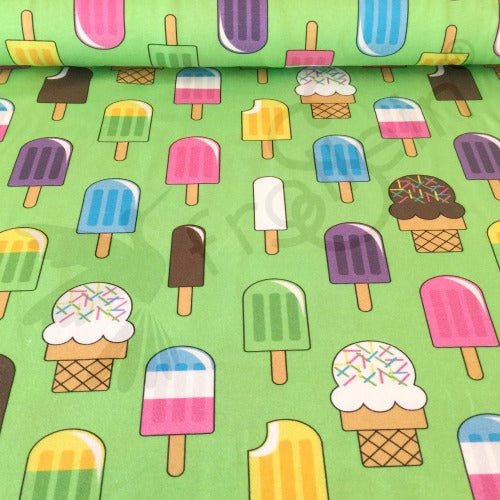 Cotton Jersey - Organic Cotton Jersey - Popsicles - Green - Frollein S®