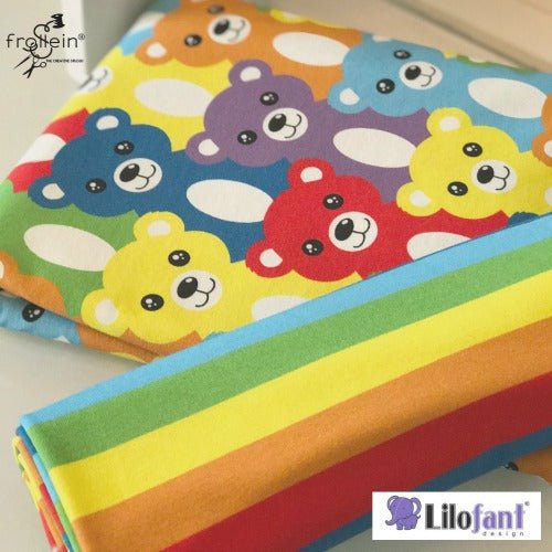 Cotton Jersey - Organic Cotton Jersey - Rainbow Bears - Frollein S®