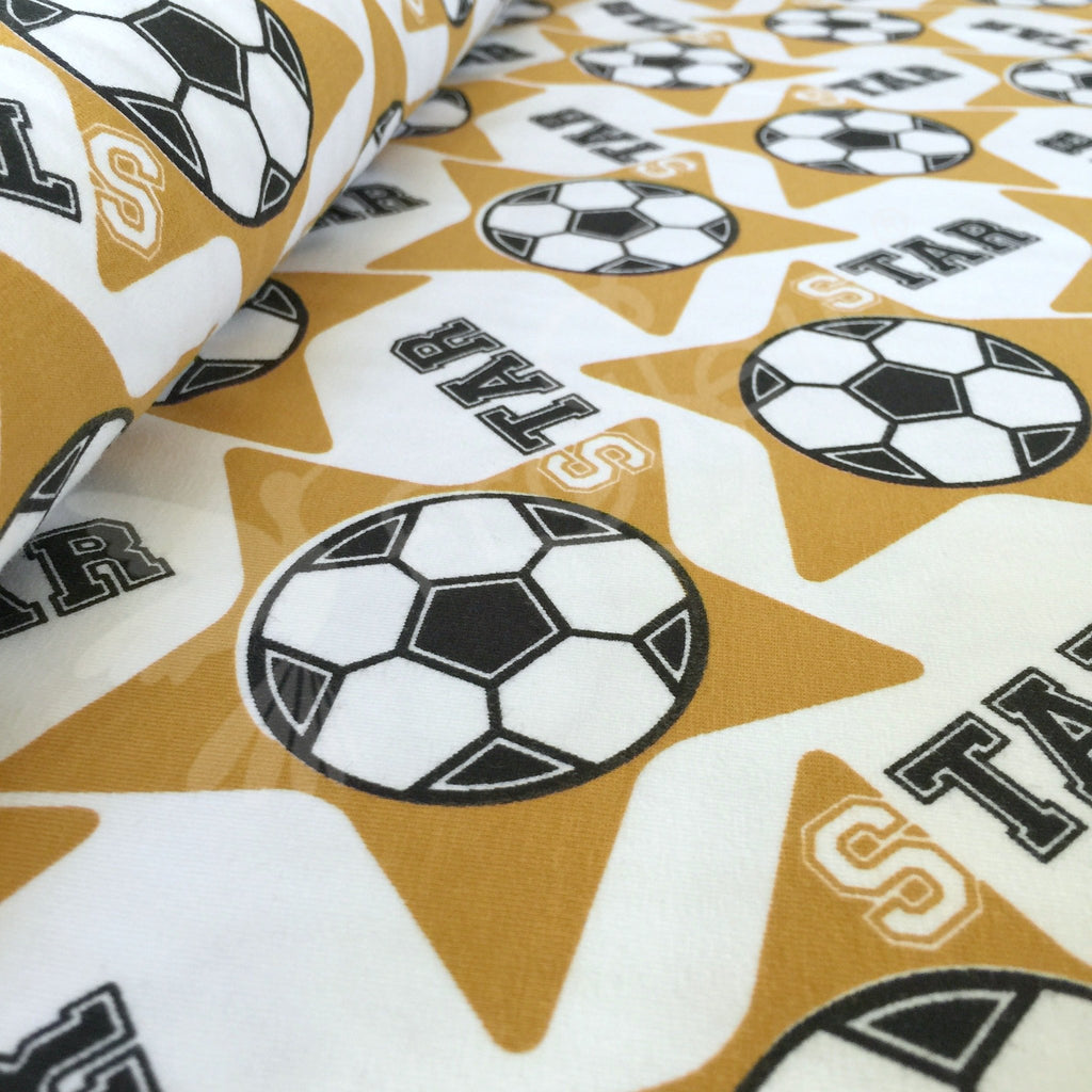 Cotton Jersey - Organic Cotton Jersey - Soccer Star - Mustard - Frollein S®