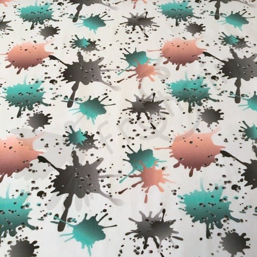 Cotton Jersey - Organic Cotton Jersey - SPLAT - Mint Rose - Frollein S®