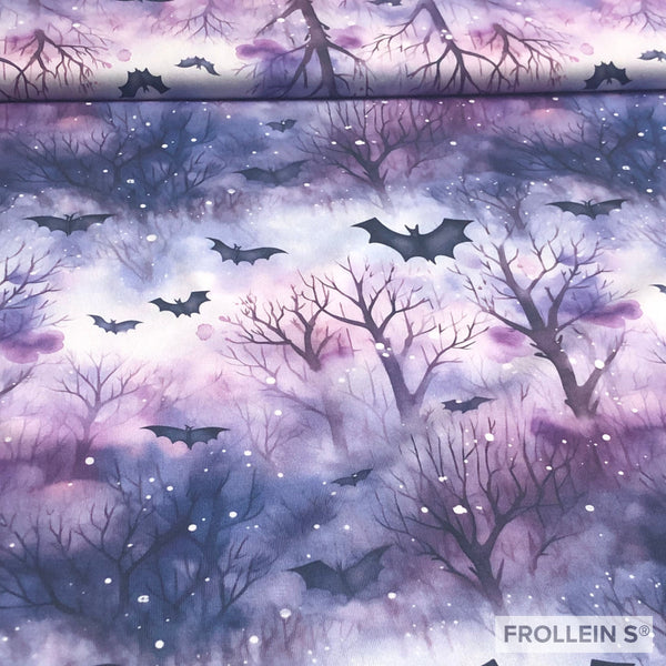 Cotton Jersey - Organic Cotton Jersey - Spooky Forest Bats - Frollein S®