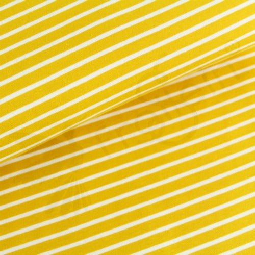 Cotton Jersey - Organic Cotton Jersey - Stripes - Mustard Yellow - Frollein S®