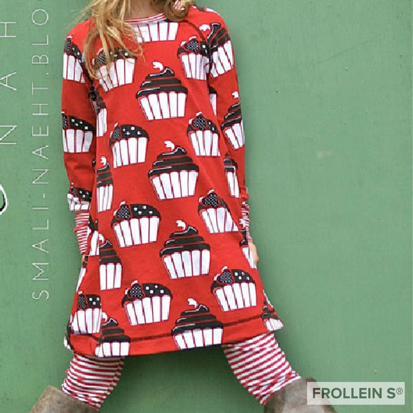 Cotton Jersey - Organic Cotton Jersey - Sweet Cupcakes - Red - Frollein S®