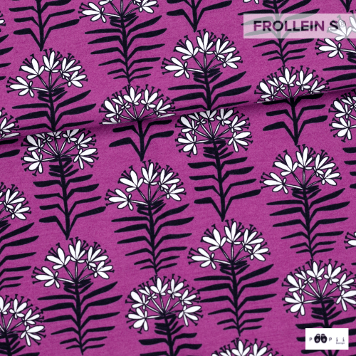 Cotton Jersey - Organic Cotton Jersey - Taiga Flower - Purple - Frollein S®